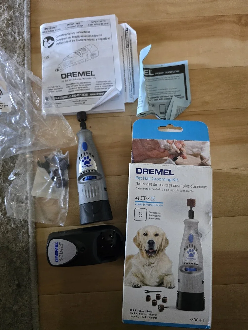 Dremel 7300-PT 4.8V Cordless Dog & Cat Pet Nail Grooming & Grinding Tool Kit NEW
